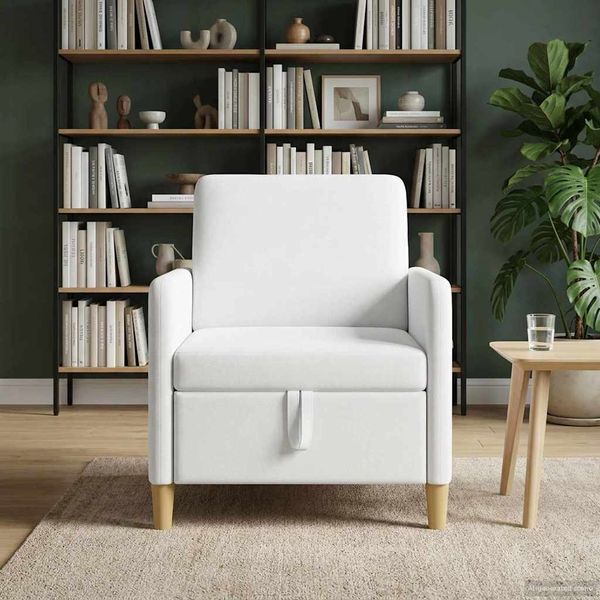 vidaXL Sofa s úložným priestorom Biela 72 x 78 x 87 cm Polyester
