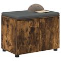 vidaXL Predsieňová lavica s vankúšom Údený Dub 60 x 38 x 46 cm