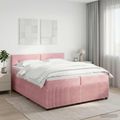 vidaXL Posteľ boxspring s matracom Ružová 200 x 200 cm Zamat