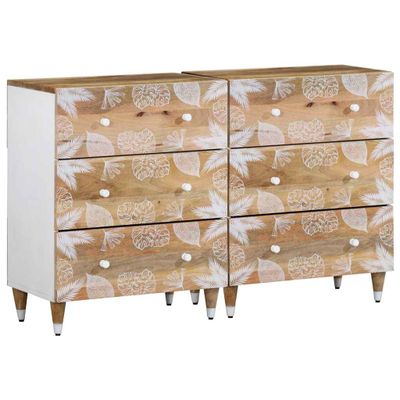 VidaXL Príborníky 2 ks 60x33,5x75 cm Masívne drevo Mango