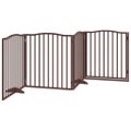 vidaXL Brána pre psa dvere sklad. 4 panely 320 cm topoľové drevo