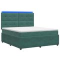 vidaXL LED boxspring posteľ s matracom Tmavozelená 140 x 190 cm Zamat
