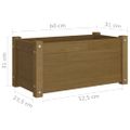 vidaXL Záhradné kvetináče 2 ks medovo-hnedé 60x31x31 cm borovicový masív