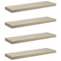 vidaXL Plávajúce nástenné police 4 ks, dubové 80x23,5x3,8 cm, MDF