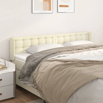 vidaXL Čelo postele so záhybmi krémový 163x16x78/88 cm umelá koža