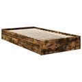 vidaXL Úložná posteľ Dymová dub 100 x 200 cm Kompozitné drevo