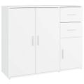 vidaXL Komoda biela 91x29,5x75 cm spracované drevo
