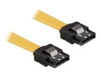 Kábel SATA - Serial ATA 150/300/600 - SATA (F) na SATA (F) - 30 cm - so západkou, priamy konektor - žltá