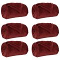 vidaXL Prikrývky na hodenie 6 ks Bordeaux červená 150 x 200 cm 4.68 kg