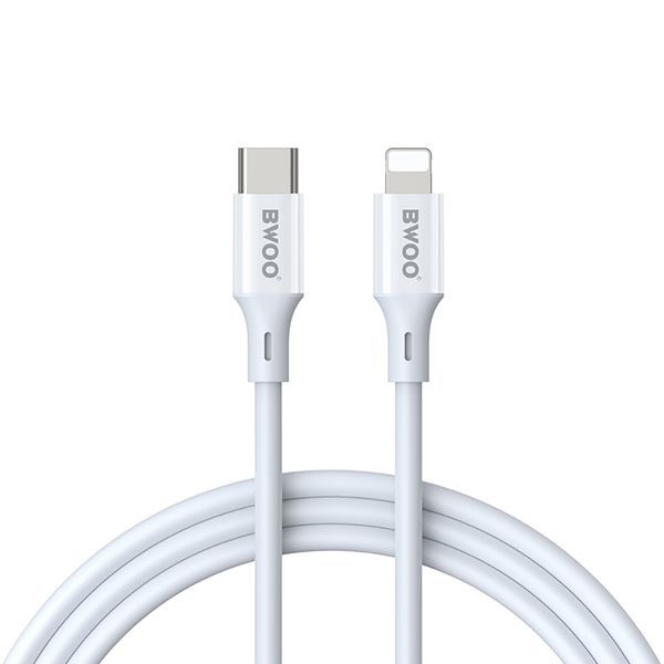 Kábel BWOO USB-C - Lightning 1m 27W ABS + TPE X283 C-L biely