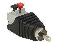 Audio adaptér - svorkovnica s 2 pinmi s pinmi (samec) do RCA s pinmi (samec)