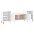 vidaXL TV skrinka lesklá biela 160x35x55 cm spracované drevo