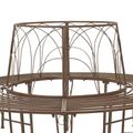 vidaXL Stromová lavička 8-Počet miest Ø 160 x 89 cm Oceľ Antik hnedá
