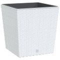 vidaXL Kvetináč s vyberateľnou vložkou biely 37 / 64 l PP ratan