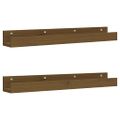 vidaXL Nástenné skrinky 2 ks medovohnedé 80x12x9 cm masívna borovica