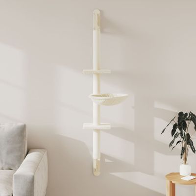 vidaXL Nástenné škrabadlo pre mačky krémové 142,5 cm