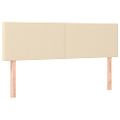 vidaXL Posteľný rám boxspring s matracom krémový 140x200 cm látka