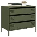 vidaXL Komoda olivovozelená 68x39x58,5 cm oceľ valcovaná za studena