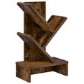 vidaXL Polica na knihy Tree 3-podlažná 30 x 18 x 48 cm Dymový dub