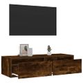 vidaXL TV skrinka s LED, tmavý dub 100X35,5x25 cm