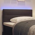 vidaXL LED hlavová doska s LED pásikmi Tmavohnedá 80 cm látka