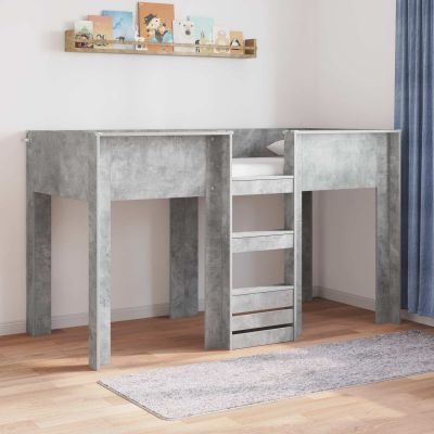 vidaXL Poschodová posteľ pre deti Betónová šedá 75 x 190 cm