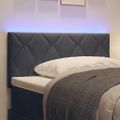 vidaXL LED hlavová doska Tmavo šedá 90 cm Zamat