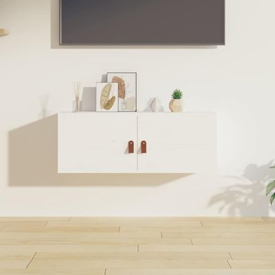 vidaXL Nástenná skrinka biela 80x30x30 cm masívna borovica