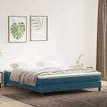 vidaXL Posteľný rám boxsping bez matracom tmavomodrý 180x210 cm zamat