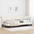vidaXL Rohový rám postele s čelnou doskou Krémová 90 cm x 190 cm Zamat