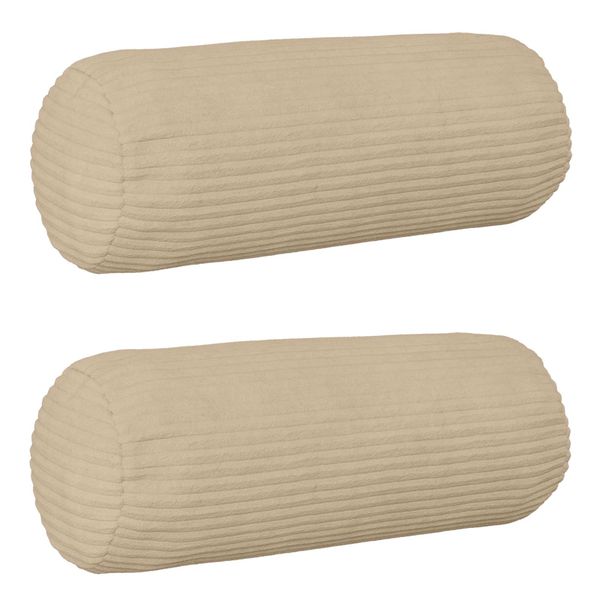 vidaXL Poťah na podložku 2 pcs HEERLEN Sivohnedá Ø 15 x 40 cm manšestr