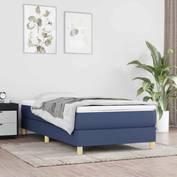 vidaXL Posteľný rám s boxspringom Modrá 80x200cm Látka