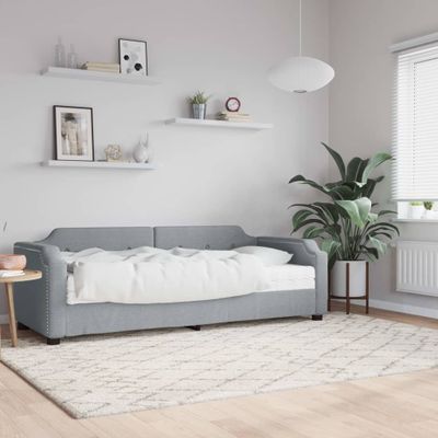 vidaXL Denná posteľ s matracom bledosivá 80x200 cm látka