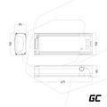 Green Cell EBIKE74STD batéria pre elektrobicykle 36V 20Ah Li-Ion, zadný nosič, nabíjačka