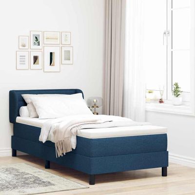 vidaXL Posteľ s pružinovým rámom s matracmi Modrá 80 x 200 cm látka