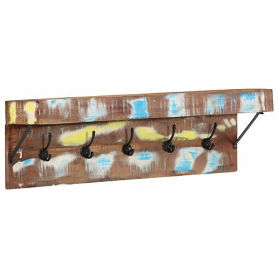 vidaXL Vešiak Nástenný Viacfarebný 73 x 19 x 23 cm Recyklovaný masív