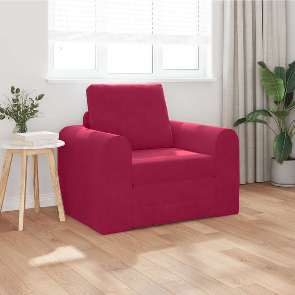 vidaXL Rozkladacia posteľ Víno červené 98 x 71 x 83 cm Zamat