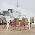 vidaXL Otočné jedálenské stoličky 6 ks patchwork látkové