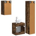 vidaXL Sada kúpeľňového nábytku 3 ks Dymový dub 33 x 34,5 x 160 cm