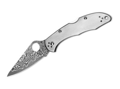 Spyderco C11TIPD Delica 4 vreckový nôž 7,4 cm, damašek, titán