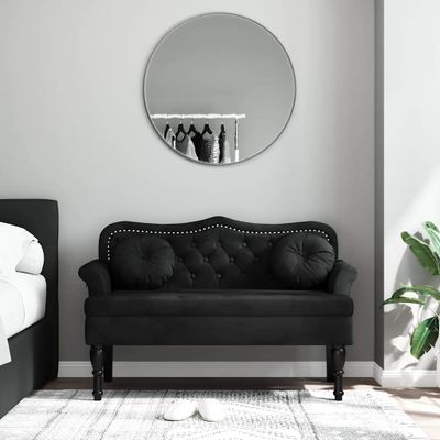 vidaXL Lavica s vankúšmi čierna 120,5x65x75 cm zamatová