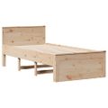 vidaXL Posteľ s knižnicou bez matraca 100x200 cm borovicový masív