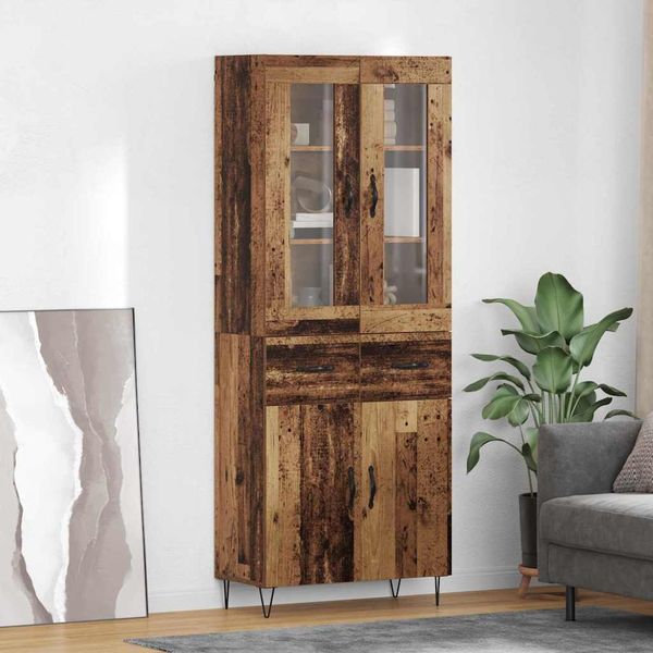 vidaXL Highboard Staré drevo 69,5 x 34 x 90 cm Kompozitné drevo