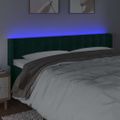 vidaXL Čelo postele s LED tmavozelené 163x16x78/88 cm zamat