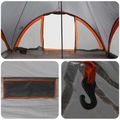 vidaXL Tipi stan Šedá a oranžová Pre 18 osôb Polyester a oceľ