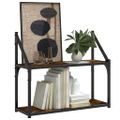 vidaXL 2-posch. nástenná polica dymový dub 60x21x51 cm kompozit. drevo