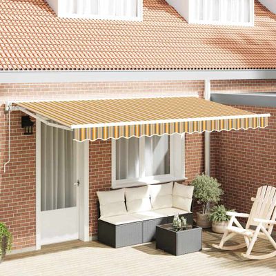 vidaXL Rám markízy Žltá a Šedá 400 x 200 cm Polyester s PU povrchom