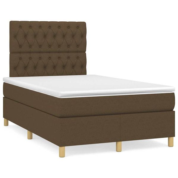 vidaXL Boxspring posteľ s matracom tmavohnedá 120x190 cm látka