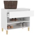 vidaXL Botník biely 70x36x60 cm spracované drevo