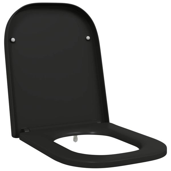 vidaXL WC sedadlo Čierna 47,5 x 35 x 3,6 cm Duroplast